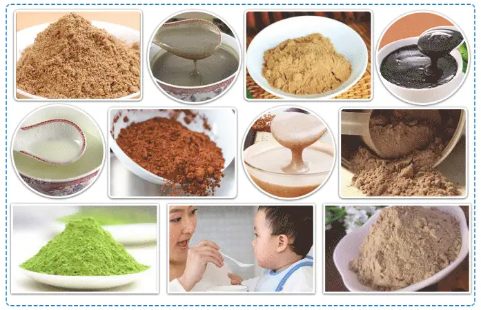 SAMPLES OF 300-500KG/H NUTRITIONAL POWDER BABY FOOD PROCESSING LINE FOR BEANS MILK POWDER